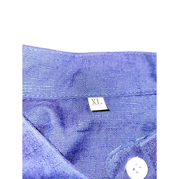 Women's Purple Button-Up Short Sleeve Shirt Lightweight Casual Wear XL - Picture 7 of 7